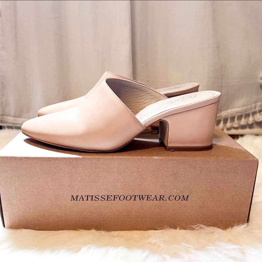 Matisse Candy Mule in Ivory Leather Size 7.5